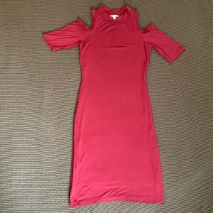 Burgundy Cut Out Bodycon Dress